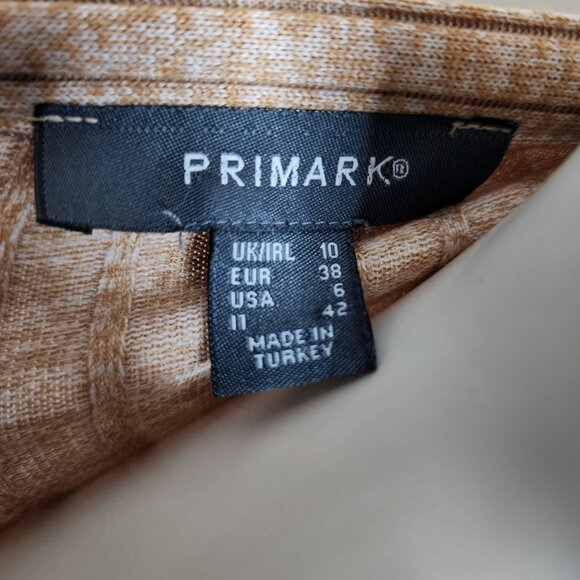 Primark Dress Womens Size 10 Solid All Tan Long Sleeve Ribbed Button Front - Picture 5 of 7